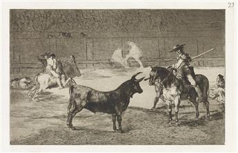 FRANCISCO JOSÉ DE GOYA Group of 6 aquatints with etching from La Tauromaquia.